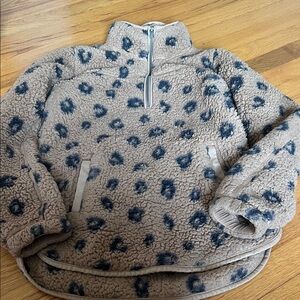 Abercrombie & Fitch Tan and Black Fleece Pullover